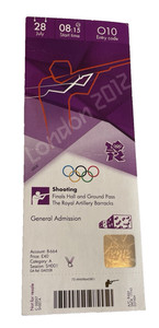 London 2012 Olympic July 28 Finals Hall General Admission Ticket Shooting