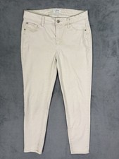 Curve Appeal Jeans Womens 8/29 Beige Mid Rise Skinny Preppy Stretch Faux Pockets
