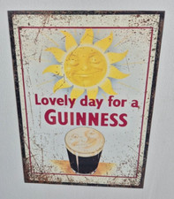 GUINNESS Metal Tin Wall Sign Plaque Retro Beer Pub Bar Man Cave
