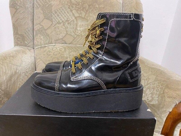 Women Diesel Boots Black Leather 40