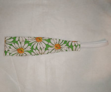 Flowers Daisies White on Green Headband for Woman/ Head Wrap Hair Accessory Band