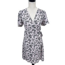 J Crew Pink Floral Wrap Dress Size 6 Preppy Feminine Dainty Romantic