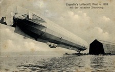 Ak Zeppelins Luftschiff, Modell 4 1908 mit der neuesten Steuerung - 11371999