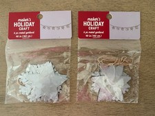 2 NEW Packages Silver Metal Star  Snowflake Christmas Garland 40  Long