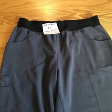 Medline Women s L Petite Gray Scrub Pants Drawstring Elas Waist Cargo 5 Pocket