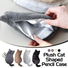 Cute Plush Cat Pencil Case Stationery Box Lightweight Large Capacity Pen Bag.