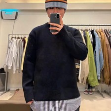 Juunji Shirt-Layered Knit Sweater, Size M, Vintage, Unisex