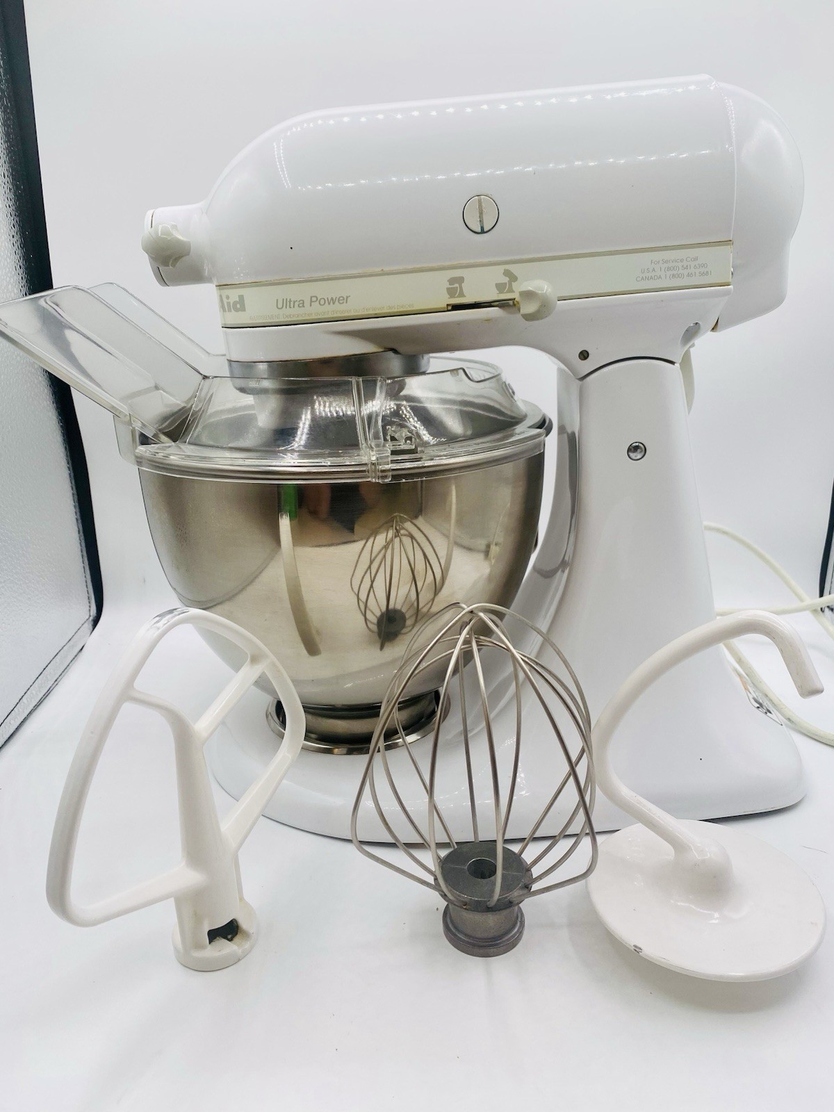 KitchenAid KMS90 Ultra Power Mixer with Bowl 3 Attachments and Pour Shield-image