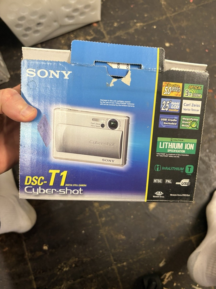Sony Cyber-shot DSC-T1 5.0MP Digital Camera - Silver for sale