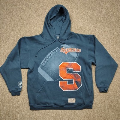 Vintage SYRACUSE ORANGE FOOTBALL Hoodie Men XL Blue Pullover Fleece ACC NCAA Y2K