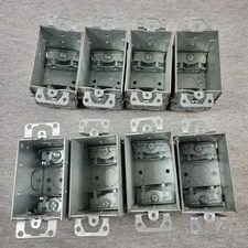 Lot Of 8 Raco 518 Electrical Box 12.5 Cu In, Switch Box Type, 1 Gang, Galvanized