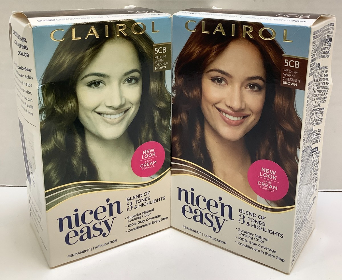 Clairol Nice'n Easy Hair Color, 5CB Medium Warm Chestnut Brown, Lot of 2