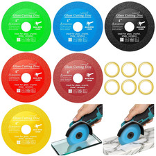 6Pcs 4 Inch Glass Cutting Disc for Angle Grinder, Diamond Saw Blade, Tile Cutter