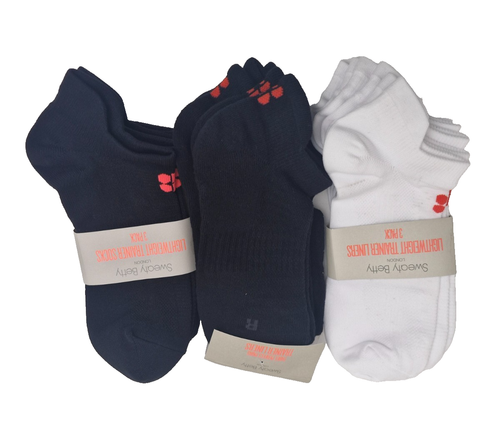 Sweaty Betty Trainer Socks 9 Pairs Size UK 6-8 White Black EU 39- 42 No Show New