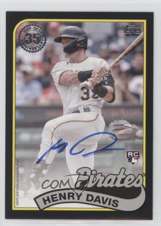 2024 Update 1989 Topps Baseball Black /199 Henry Davis #89BA2-HD Rookie Auto RC