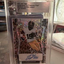 Leaf 2022 Flash Tyler Goodson Metalized Sparkles Leopard Auto 1/1 RC #BA-TG1