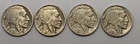 (4) 1927 P Buffalo Nickels - Circulated - Ungraded