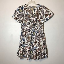 Maeve Anthropologie Somerset Butterfly Print Cotton Smocked Dress Medium