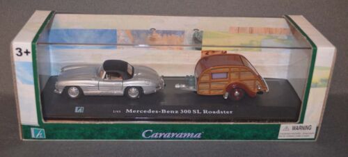 Hongwell Cararama Mercedes Benz 300 SL / Teardrop Camper - 1:43 - MIB
