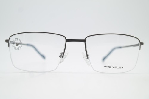 Brille TITANFLEX 820801 Metallic Blau Halbrand Brillengestell eyeglasses Neu
