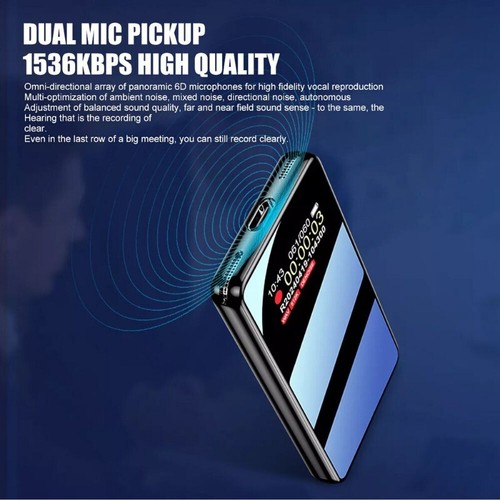 Mini Registratore Vocale Spia Audio Digitale Magnetico 32G Lettore MP3 NERO - Foto 6 di 15