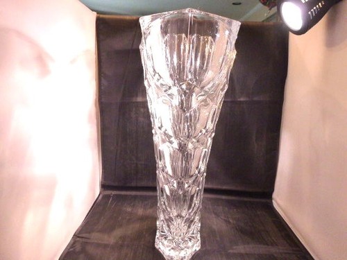 SHANNON ORIGINAL STICKER CRYSTAL FLOWER VASE BY GODINGER 24% LEAD CRYSTAL - Picture 2 of 5