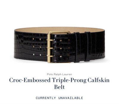 Ralph Lauren Polo Croc-Embossed Triple-Prong Italian  display picture 1