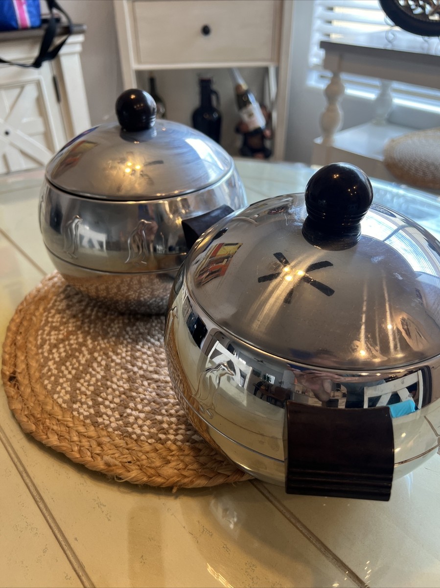 Vintage West Bend *Penguin* Hot And Cold Server with Wooden