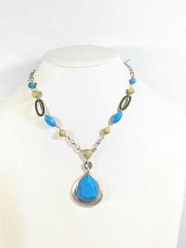 Lia Sophia Silver Tone Faux Turquoise 