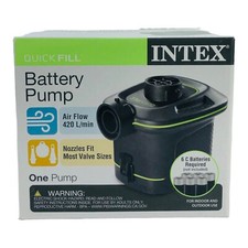 Intex Quick Fill Air Pump Battery Operated Portable Inflates  Deflates Camping