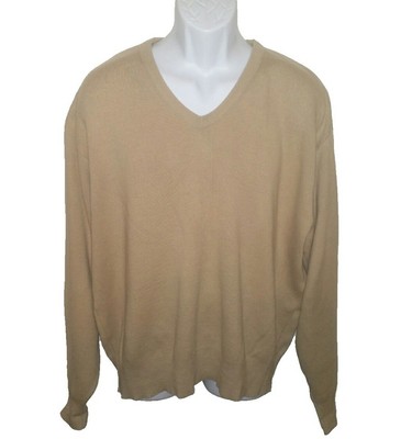 mens tan v neck sweater