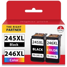 PG-245XL CL-246XL Ink Combo Pack for Canon MG2522 MX492 TR4520 TS3322 Printers