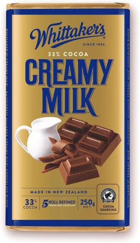 3x Whittaker 33% Cocoa Creamy Milk Chocolate Block, 250 g - Picture 1 of 1