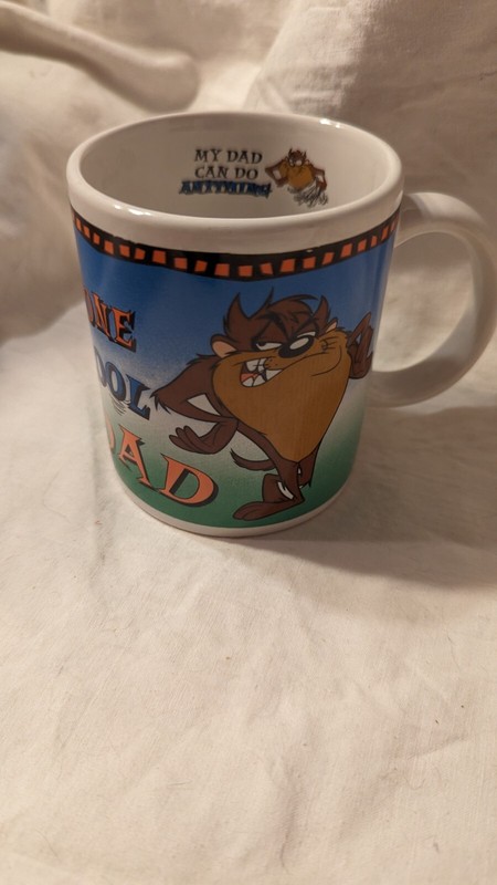 Taz Devil One Cool Dad Coffee Mug 2000 Warner Bros Tazmanian Fathers Day Gift