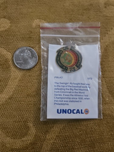 Oakland A's Athletic's Unocal 76 Pin #2 - 1972 World Champions / New - Picture 2 of 6