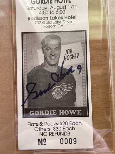 GORDIE HOWE SIGNED AUTOGRAPHED TICKET PSA/DNA GEM MT 10 - Picture 6 of 17
