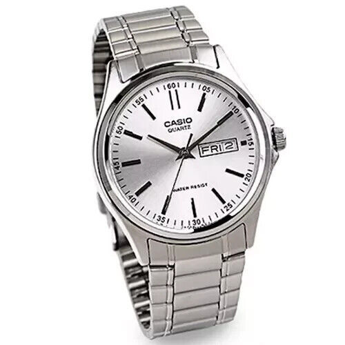 Casio Orologio Classico Uomo MTP1239D-1A – Acciaio Inox, Quarz, Data E Giorno, 30m Water Resistant