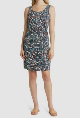 $178 Nic+Zoe Women's Blue Mosaic Mini Sheath Dress Size XL