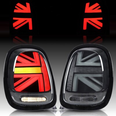 Tail Lights Fit Mini Cooper 2014-2023 F55 F56 F57 Smoke Black LED  Assembly Pair
