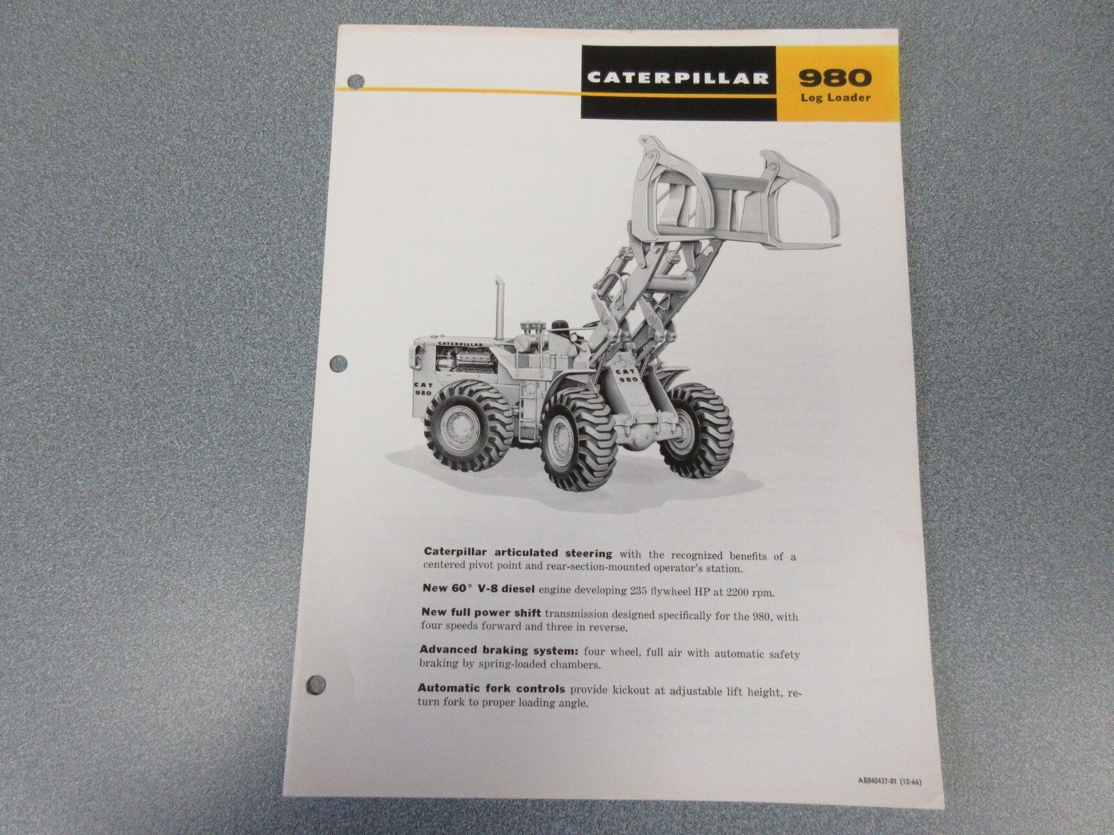 Old Caterpillar 980 Log Loader Brochure 1966 | eBay