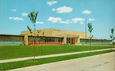 #ad Vintage Postcard of High School in Beaver Dam Wisconsin Unposted Chrome $6.50