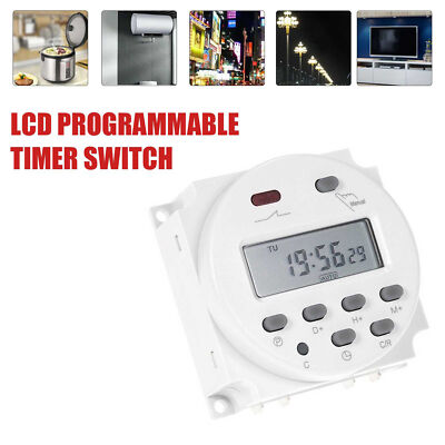110V-12V Timer DC Switch ON/OFF Weekly Programmable LCD Digital Light Time Relu9