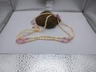 Real Pearl Long Necklace 36" Natural 9-10mm Pink Baroque Freshwater