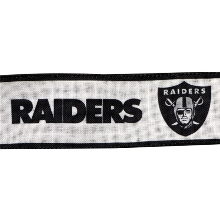 2 INCH Raiders Wire edge craft Ribbon Flax printed Wired Las