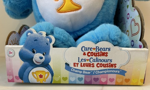 Care Bears & Cousins Champ Bear 15" Plush Blue Trophy Cup Just Play 2016 NEW - Picture 5 of 12
