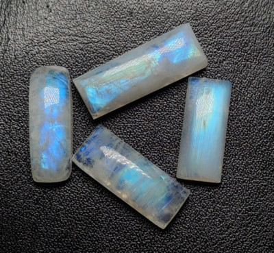 3A Quality Natural Rainbow Moonstone Cabochon Loose Gemstone 8x22 to 9x24 MM