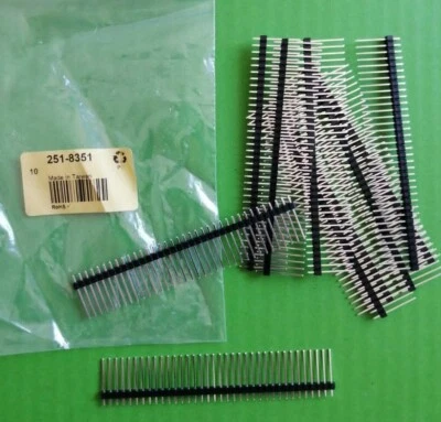 Pin Header 36 Way RS 251-8351 Long Pin 12.7mm SIL 2.54 strip Tin RSPRO 10pcs/Pkt
