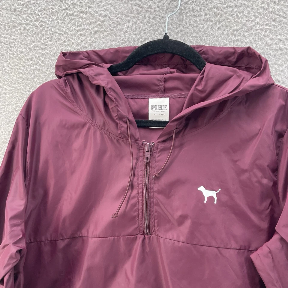 Victoria Secret 粉色夹克女式中号紫色风衣雨衣 Gorpcore — 第 3/4 张图片