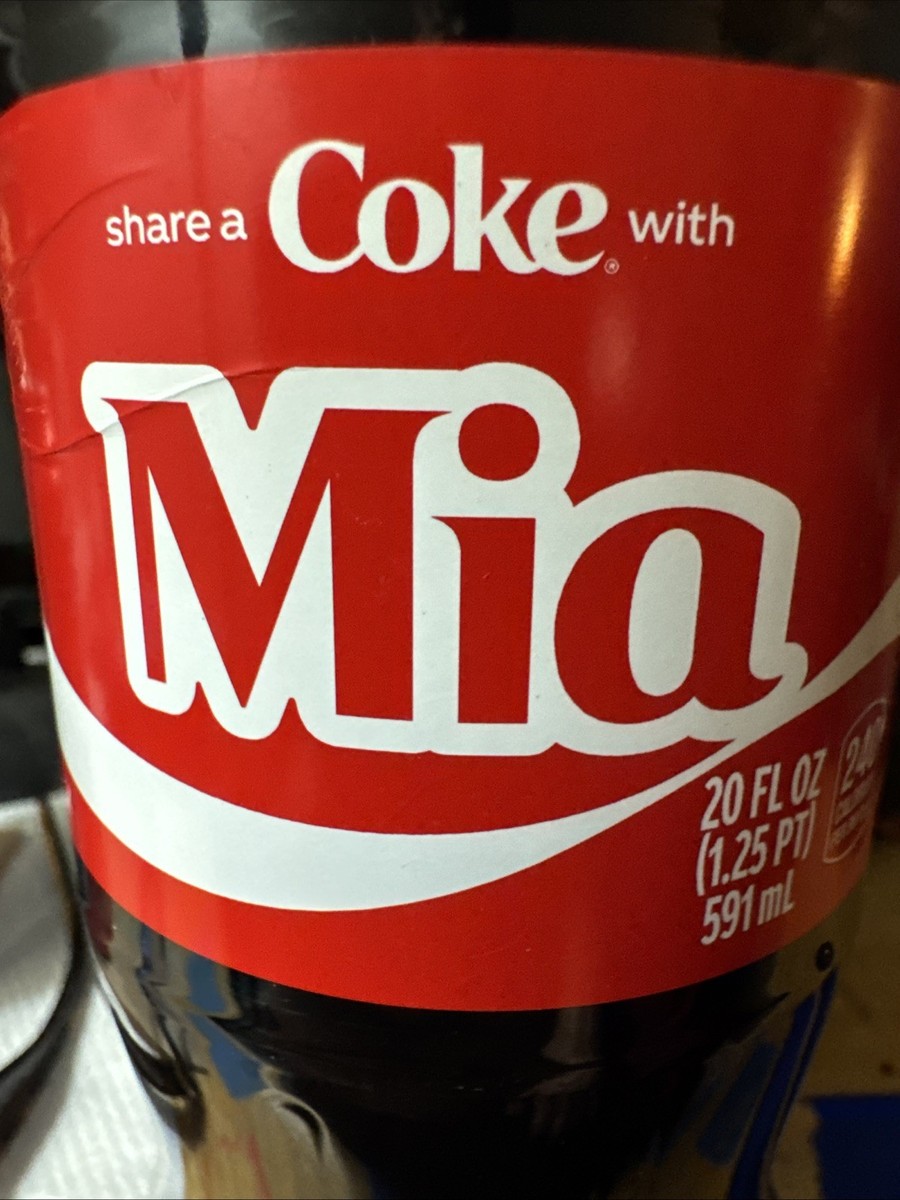 Share a Coke with Mia 2025 Personalized Gift Coca Cola Bottle 20oz