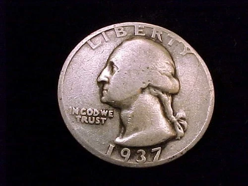 1937-S  Washington Quarter, Very Good Grade.